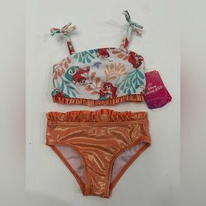 The Little Mermaid Toddle Girl Shimmer Tankini Swimsuit, Two-Piece, Size 2T